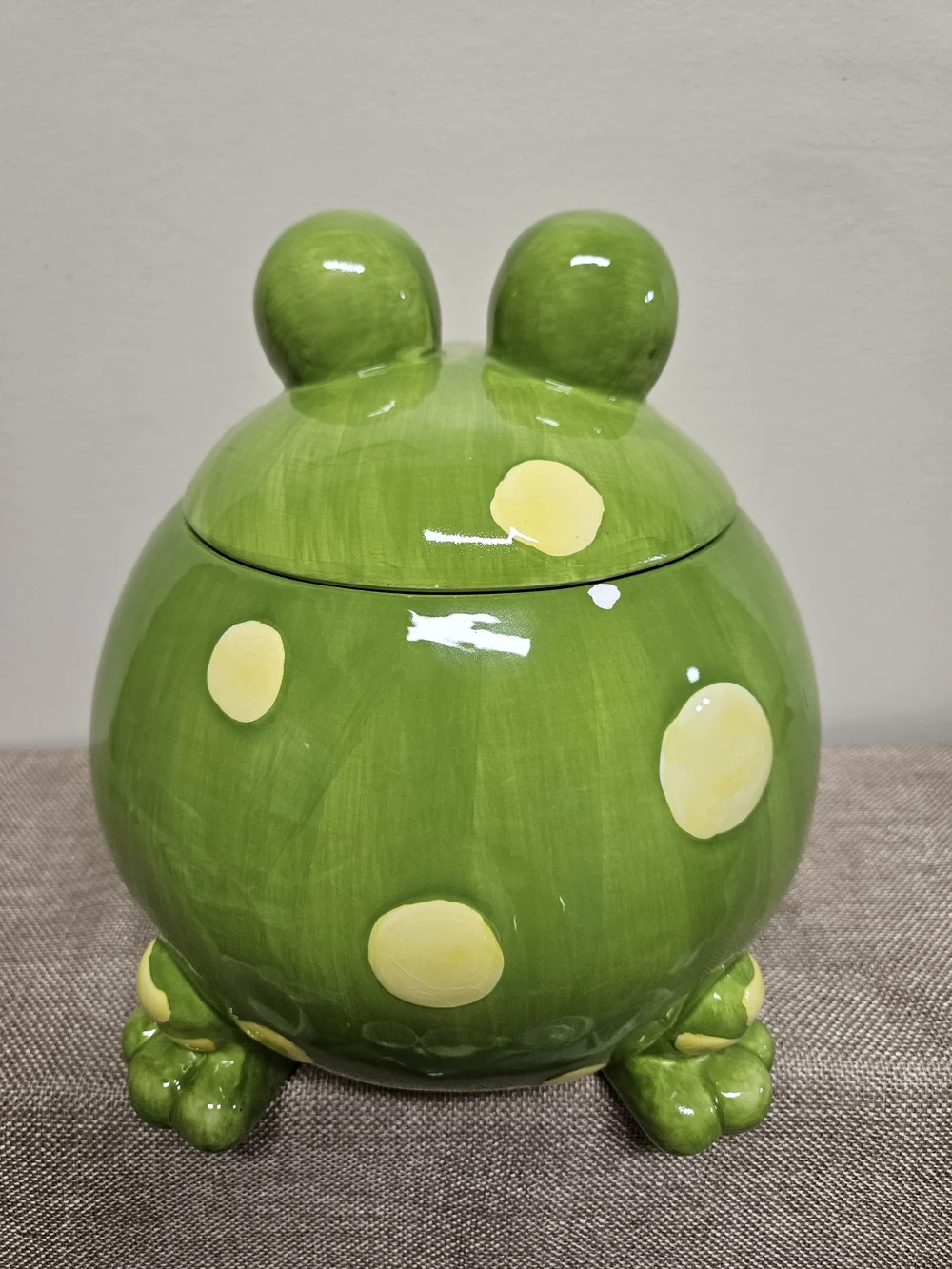 Toby Toad Ceramic Frog Cookie Jar